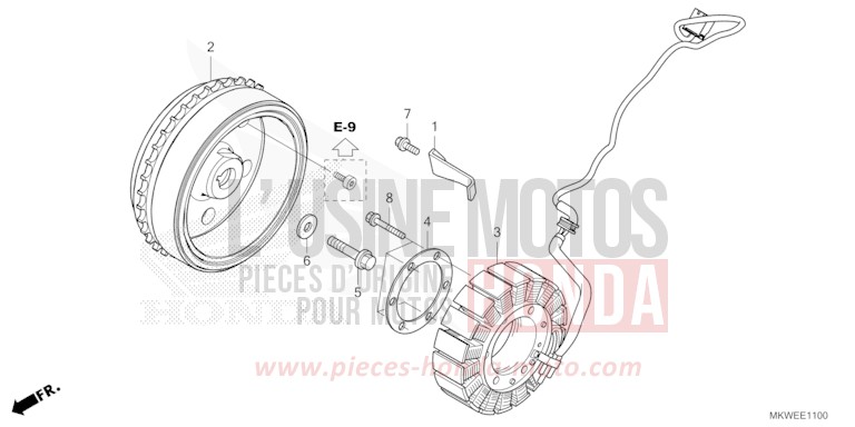 GENERATRICE de NC750X "Méca" MAT PEARL GLARE WHITE (NHB54) 2025